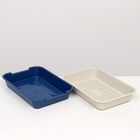 Туалет средний с сеткой 36×26×6.5 см, синий/бежевый - Фото 2