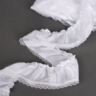 Тесьма белая атлас с кружевом 6 см, в упаковке 10 метров - Фото 3