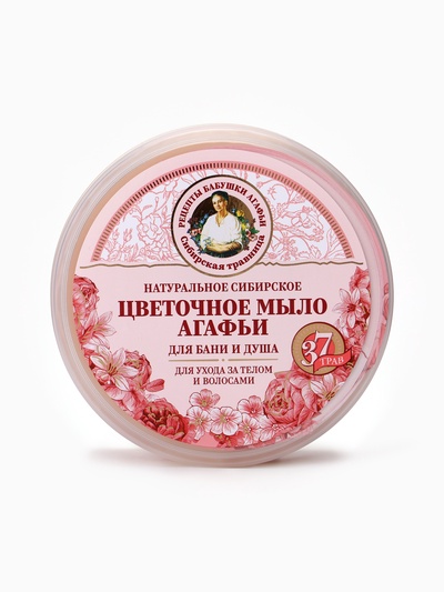 Мыло для бани цветочное Рецепты бабушки Агафьи для ухода за телом и волосами, 500 мл