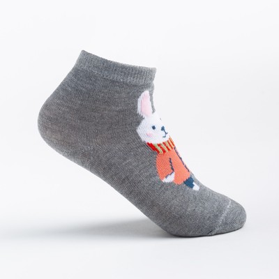 Носки детские«Зайка с шарфом», серые, размер 16-18