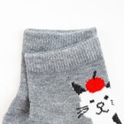 Носки детские Ft-757-L-12 "Кот с яблоком" цвет серый,  р-р 16-18 - фото 41554018