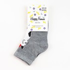 Носки детские Ft-757-L-12 "Кот с яблоком" цвет серый,  р-р 16-18 - фото 41554019