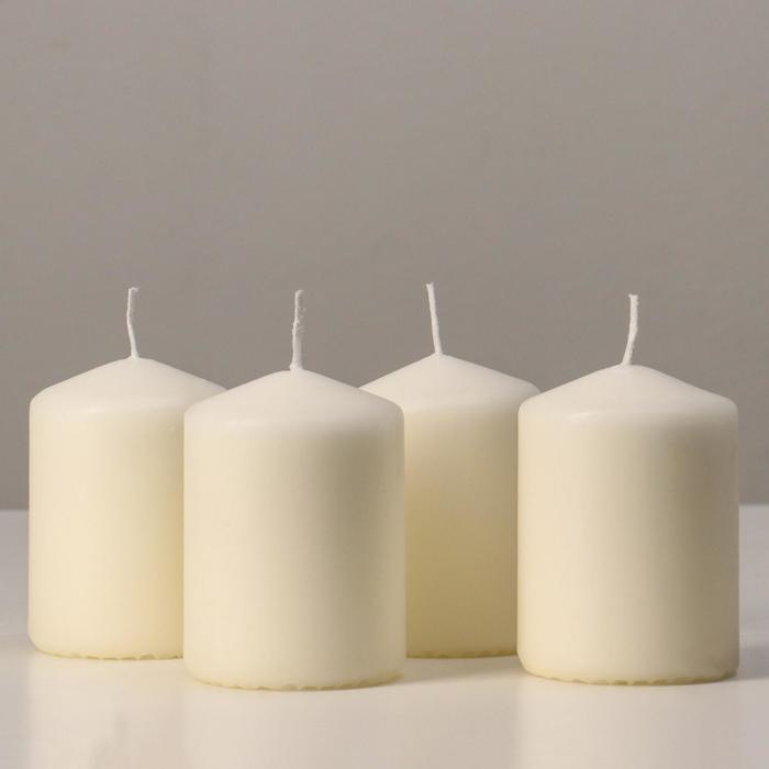 Свеча - цилиндр ХЕМШЁ, 8 см, 15 ч, белый - Фото 1