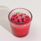 Ароматическая свеча в стакане СИНЛИГ, красные садовые ягоды, 7,5 см, 25 ч, красный - фото 11251274