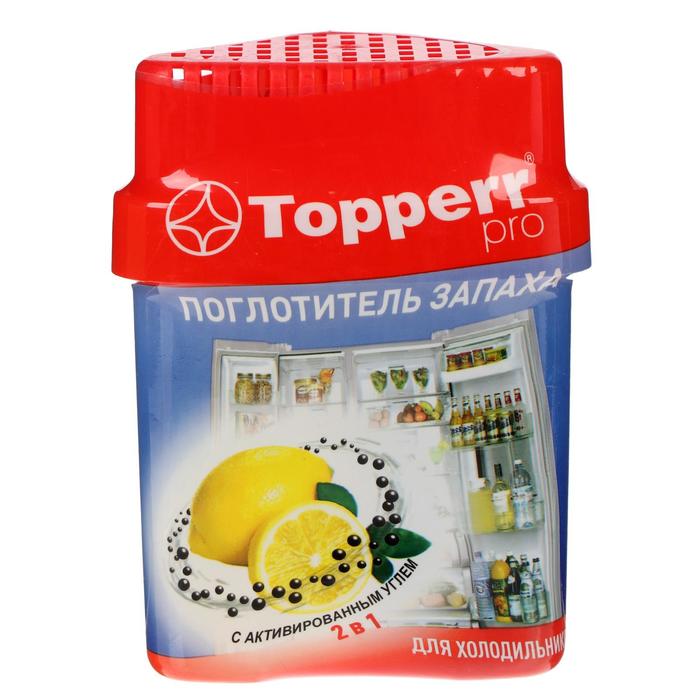 Поглотитель запаха для холодильника "Topperr", лимон, с активированным углем, двухкомпонентный, 1 шт. - Фото 1