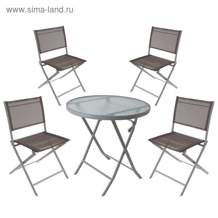 Набор мебели для дачи и отдыха (стол 70х71 см, 4 стула 56х45х80 см) - Фото 1