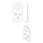Пробой-ушко ТУНДРА, 40х75 мм, цинк, в упаковке 1 шт. 5296506