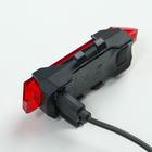 Фонарь велосипедный задний аккумуляторный, водонепроницаемый, 5 диодов, 4 режима - Фото 3