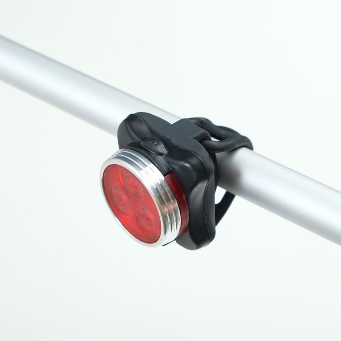 Фонарь велосипедный передний аккумуляторный, водонепроницаемый, 3 диода, 4 режима - Фото 1