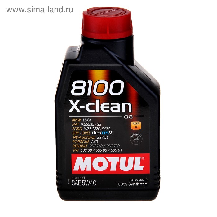 Масло моторное Motul 8100 X-clean C3 5w-40, 1 л 102786 - Фото 1
