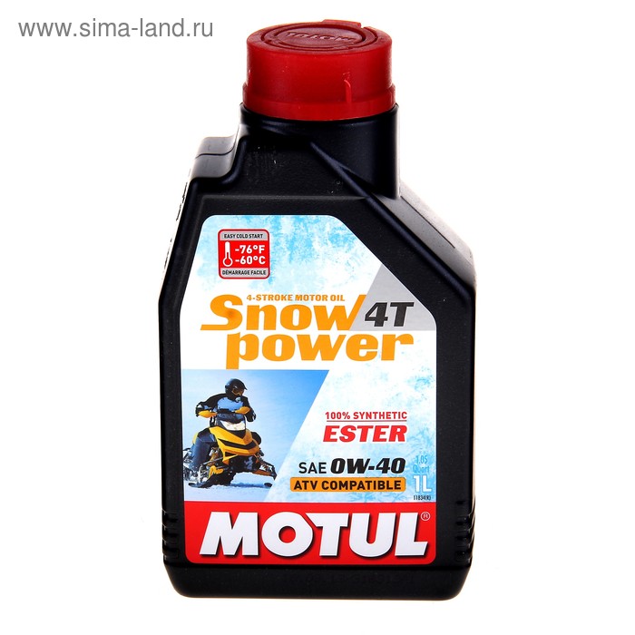 Моторное масло MOTUL Snowpower 4T 0W-40, 1 л 105891 - Фото 1