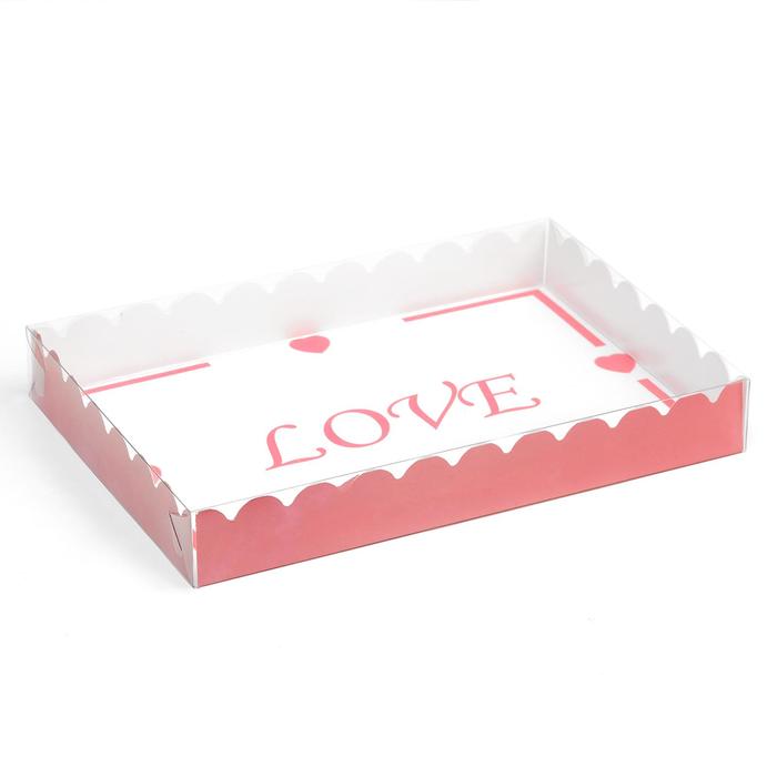 Коробочка для печенья с PVC крышкой "С любовью", 22 х 15 х 3 см - Фото 1