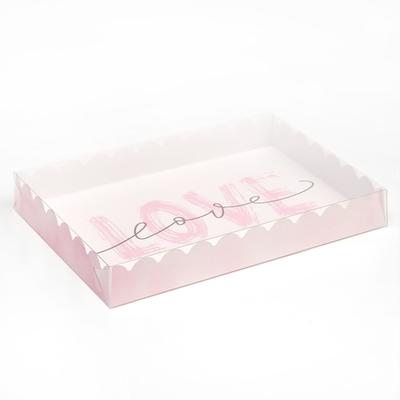 Коробка для печенья с прозрачной крышкой 12*12*3