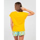 Пижама женская (футболка, шорты) цвет жёлтый/бананы с горохом, размер 42 - Фото 6