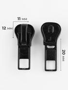 Бегунок для молнии «Трактор», №5, 10 шт., чёрный - Фото 3