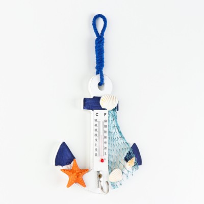 Декор настенный, панно с термометром «Якорь интерьерный», 12.5×9×2 см, МИКС