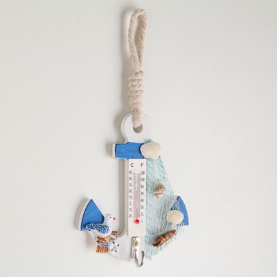 Декор настенный, панно с термометром «Якорь интерьерный», 12.5×9×2 см, МИКС