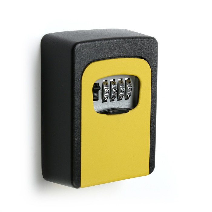 Сейф-ключница кодовая ТУНДРА,металлическая , усиленная, желтый - фото 1883658372