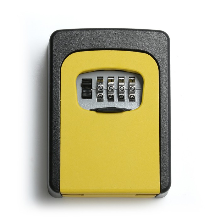 Сейф-ключница кодовая ТУНДРА,металлическая , усиленная, желтый - фото 1883658373
