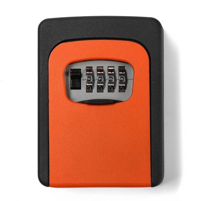 Сейф-ключница кодовая ТУНДРА, металлическая, усиленная, оранжевый
