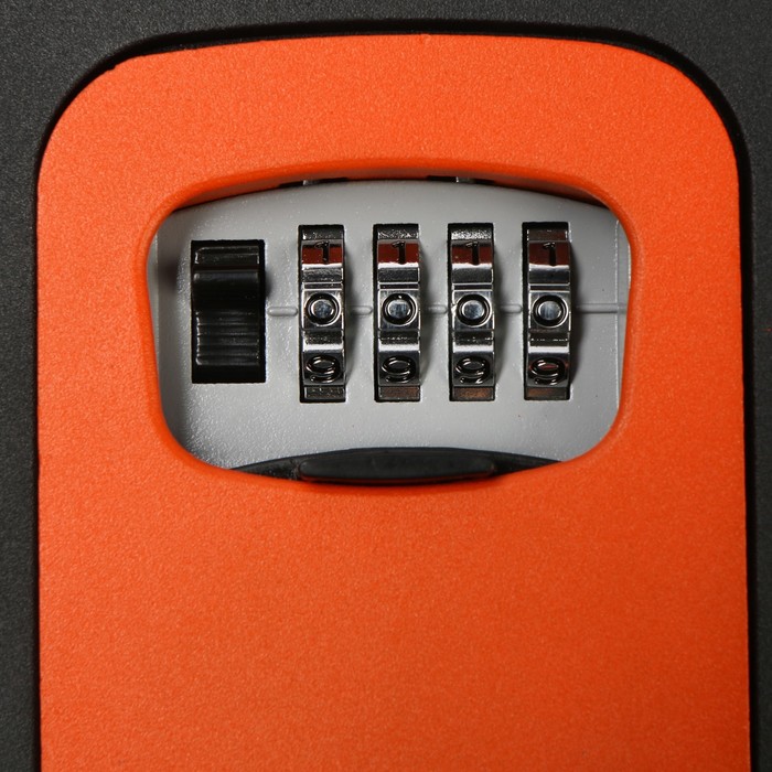Сейф-ключница кодовая ТУНДРА, металлическая , усиленная, оранжевый - фото 1905760819