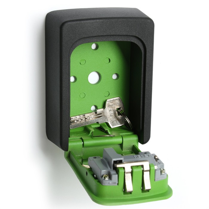 Сейф-ключница кодовая ТУНДРА, металлическая , усиленная, зелёный - фото 1886597285