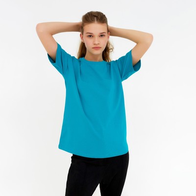 Футболка женская MINAKU: Basic line, аквамарин, размер 42