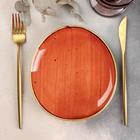 Блюдо керамическое сервировочное «Сапфир», 18×16,5×2 см, цвет оранжевый - Фото 1