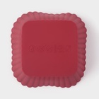 Формы для выпечки кексов Доляна «Риб.Квадрат», силикон, 7×3.5 см, набор 6 шт., бордовые - Фото 4