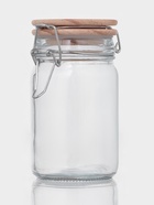 Банка для сыпучих «Эко», 250 мл, 9×6.5×12 см, с бугельным замком, бамбуковая крышка, стекло, прозрачная - Фото 1