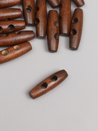 Пуговицы дерево для творчества 2 прокола «Цилиндр», набор 20 шт., 4×1.1×1.1 см