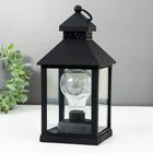 Ночник "Фонарь 3" LED от батареек 3хААА черный 10,5х10,5х21,5 см RISALUX - фото 23193348