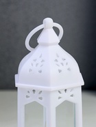 Светодиодная свеча в подсвечнике RISALUX «Фонарь изыска», LED-ночник, от батареек 3×LR44, белый, 6.3×5.5×11.5 см - фото 120708308