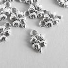 Декор для творчества металл "Четырёхлистник-цветочек" серебро 1,3х0,8 см - фото 318488232