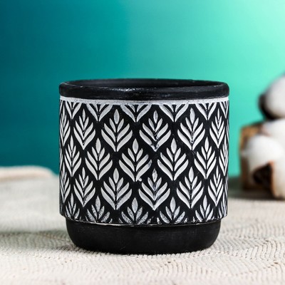 Кашпо для цветов «Узоры», 330 мл, 8.5×8.5×8.5 см, керамическое, МИКС