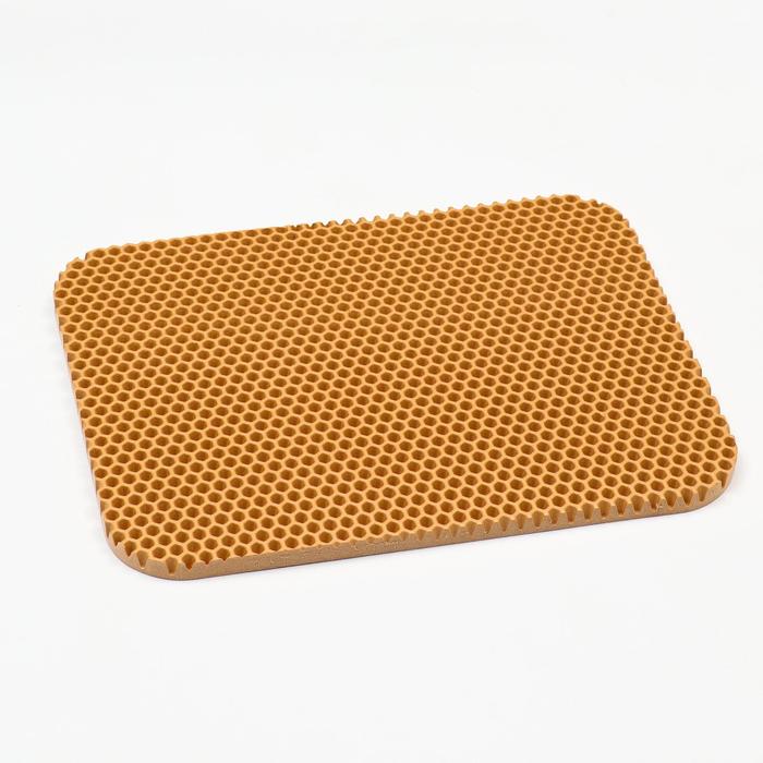Коврик для животных EVA, ячеиистый, 27 х 34 см, бежевый - Фото 1