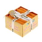 Наб. полотенец в коробке "Collorista" 3 пр. Orange-white 30*30 см - 3 шт, 100% хлопок, 340 гр/м2 7 - Фото 1