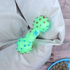 Игрушка для собак «Гантель малая», 10 см, пищащая, винил, зелёная - Фото 2