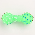Игрушка для собак «Гантель малая», 10 см, пищащая, винил, зелёная - Фото 3