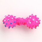 Игрушка пищащая «Гантель малая» для собак, 12.5 см, розовая - Фото 2