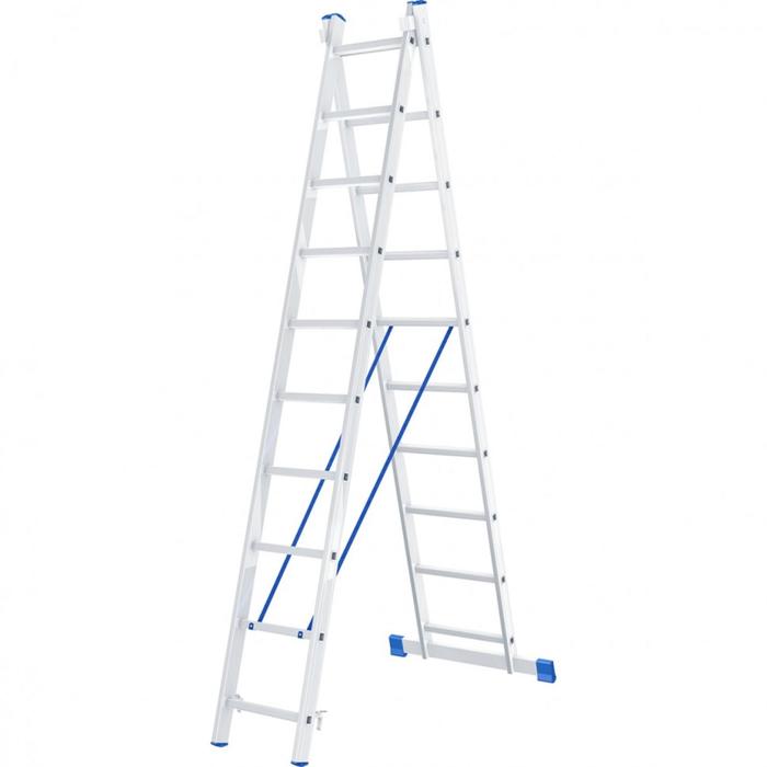 Лестница "Сибртех" 97910, алюминиевая, двухсекционная, 2х10 ступеней - фото 1896939212