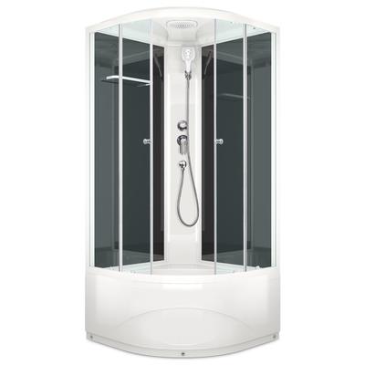 Душ.кабина DOMANI-Spa Delight 88 high, поддон 45 см, черные стенки, 80×80 см, прозрачное