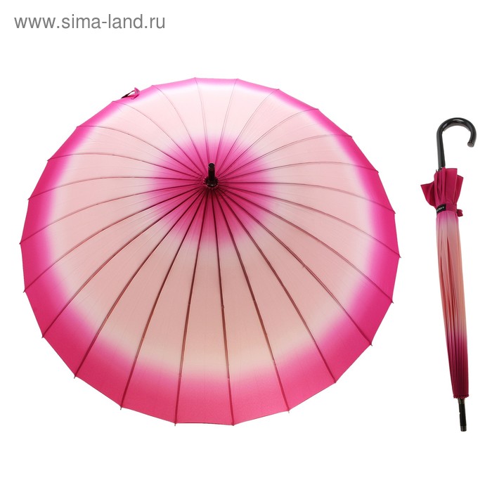 Зонт-трость "Градиент", механический, R=55см, цвет розовый - Фото 1