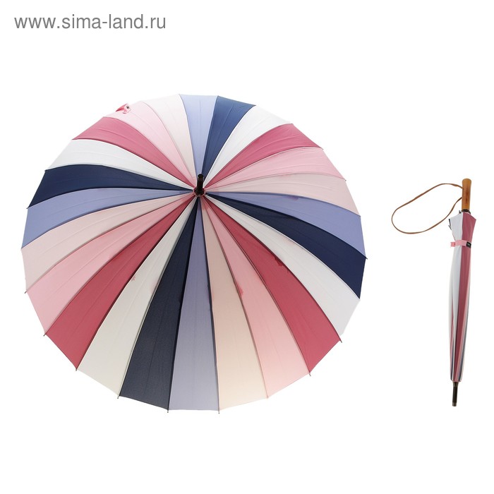 Зонт-трость "Градиент", механический, R=55см, цвет розово-голубой - Фото 1