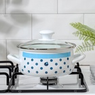 Кастрюля эмалированная Доляна «Свиристель», 1.5 л, индукция, цвет белый - фото 31989158