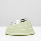 Миска металлическая двойная наклонная на пластиковом основании, 28.5×15×7 см, зелёная - Фото 5