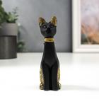 Сувенир полистоун "Чёрная кошка с золотыми ушками и лапками" 12,5х5,5х3,7 см - Фото 2