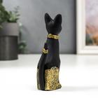 Сувенир полистоун "Чёрная кошка с золотыми ушками и лапками" 12,5х5,5х3,7 см - Фото 4