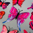 Магнит пластик "Бабочки ярко-розовые" набор 12 шт - Фото 2