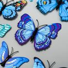 Магнит пластик "Бабочки голубые" набор 12 шт - Фото 2